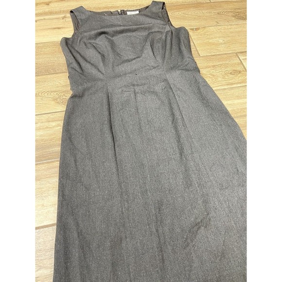 TAHARI ASL Womens Size 8 Gray Lined Sleeveless Knee Length Sheath Dress FLAW - Picture 15 of 16